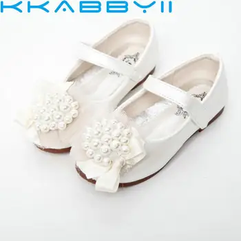 

Children's Shoes Enfants Baby Girls Wedding Princess Kids Flat Heels Dress Party Shoes For Girl Pink White
