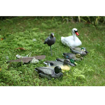 

7x Swan Decoy Pond Bird Deterrent Decoration White Plastic Floating Statue, Garden Decor Ornaments