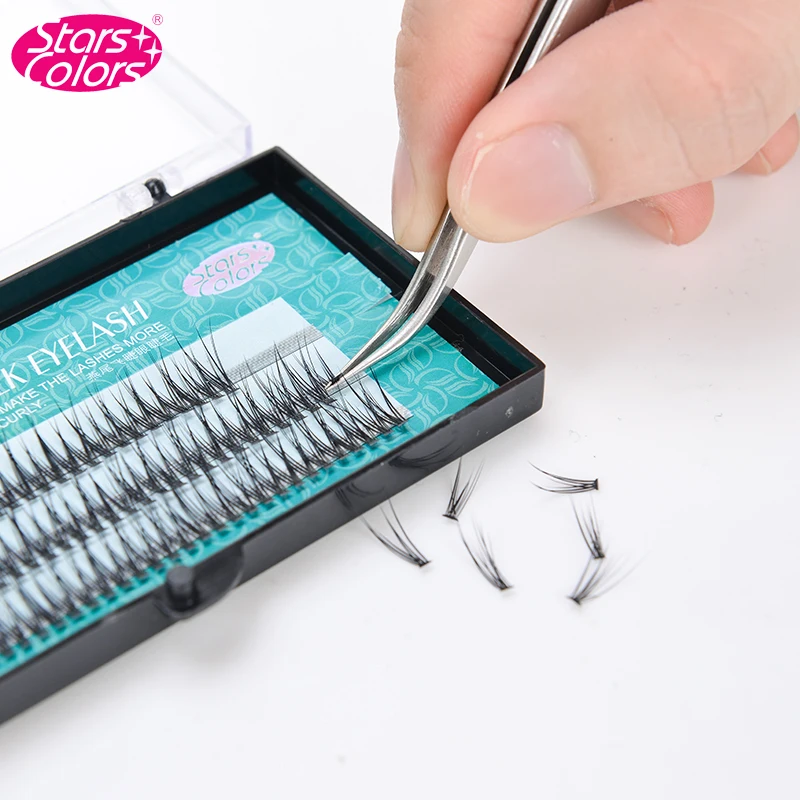 

Star Colors NEW Natural Thickness Dovetail Silk Eyelash Individual False Eyelashes for Professional Eyelash Extension