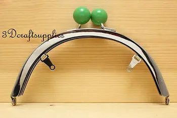 

metal purse frame glue on clasp clip half round nickel silver 6 inch AB95N