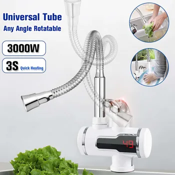 

3000W Electric Kitchen Water Heater Instant Hot Water Tap Faucet Heater Cold Heating Faucet Tankless Instantaneous Water Heater