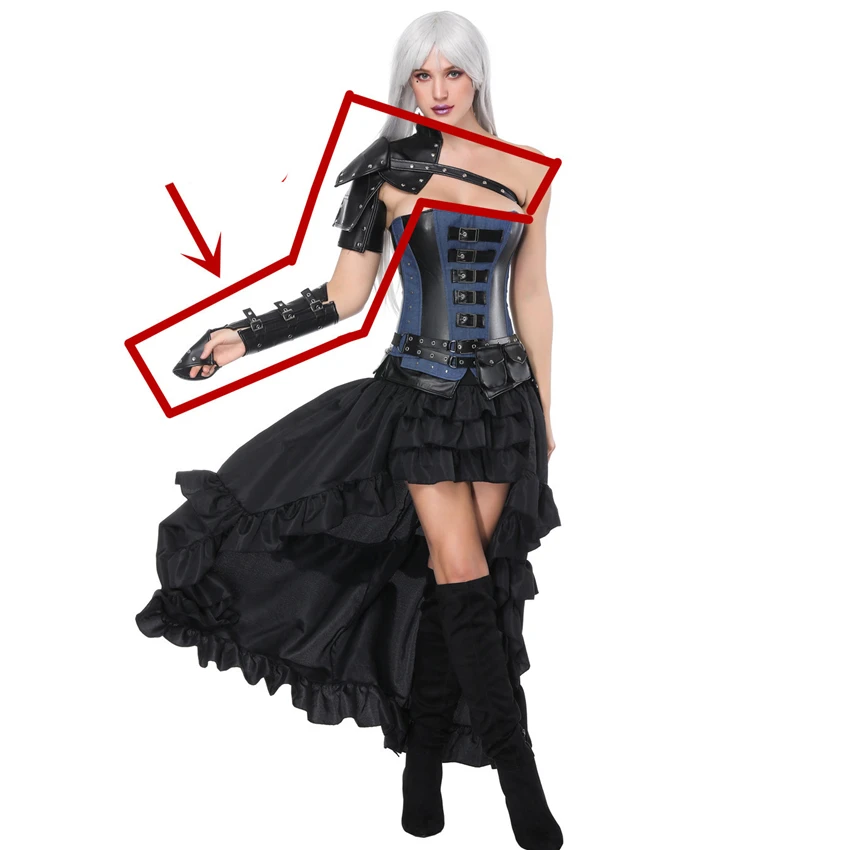 

Men Medieval Costume Armor Women Cosplay Accessory Vintage Gothic Warriors Knight Shoulder PU Leather Harness Halloween Disguise