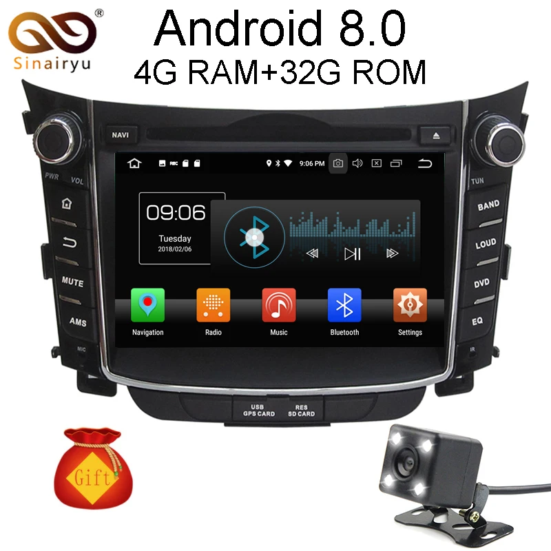 

Octa Core 4GB RAM Android 8.0 Car DVD Radio GPS For Hyundai I30 2011 2012 2013 2014 2015 4G TV Navigation Multimedia Head Unit