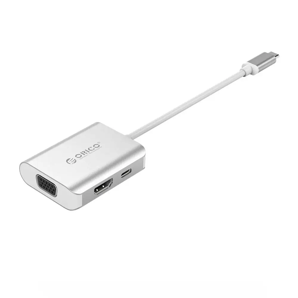 ORICO usb-хаб USB C к HDMI VGA для MacBook samsung Galaxy S9 S8 Note 8 huawei mate 10 P20 type C USB 3,1 концентратор - Цвет: silver