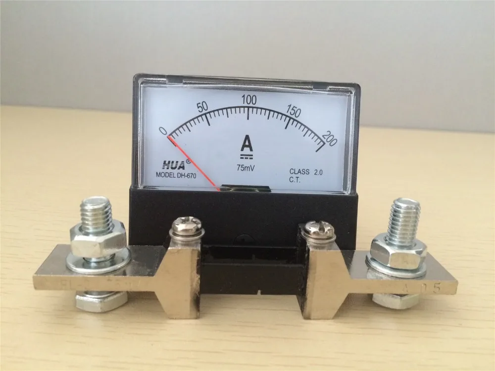 DH-670 30A 50A 100A 200A 500ADC с шунтом аналоговая панель амперметр тока DH-670 30A 50A 100A 200A 500ADC с шунтом аналоговая панель амперметр тока