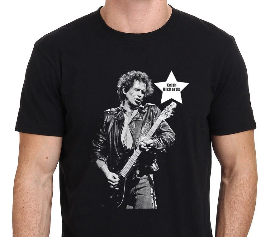 Funny T Shirt Designs Men'S Broadcloth Crew Neck Keith Richards