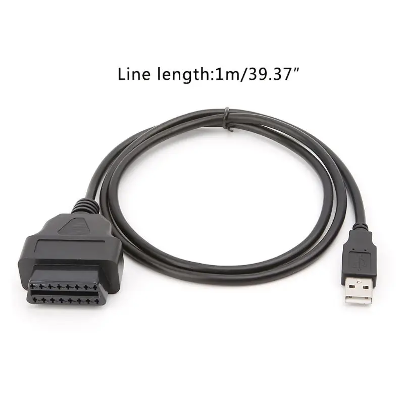 Горячая Новинка 1 шт. м 16Pin OBD2 к USB порту зарядное устройство адаптер кабель Разъем