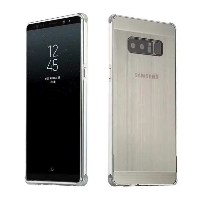 Роскошное Гальванопокрытие Алюминиевый металлический бампер для samsung S9 S8 plus note 8 A8 PLUS чехол PC задняя крышка противоударный чехол для телефона - Цвет: silver