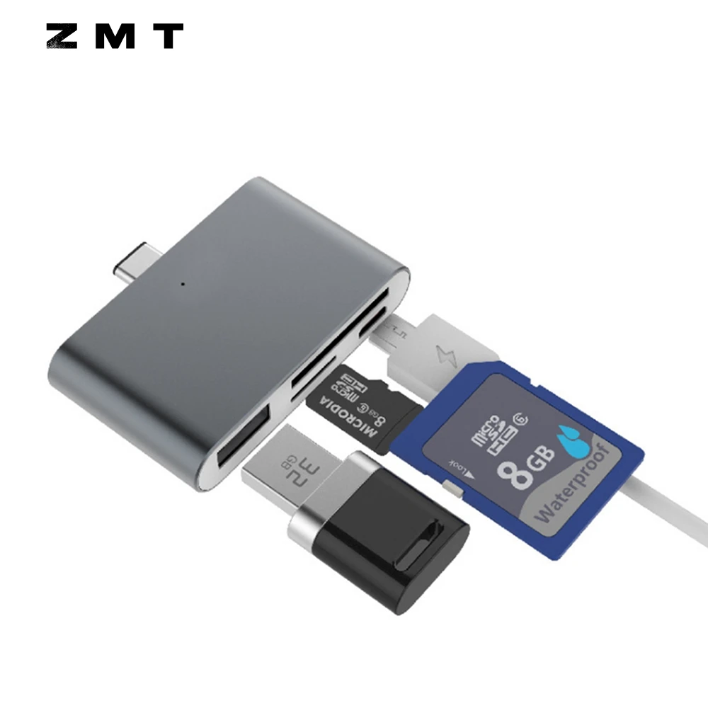 

Mini 4 in 1 Card Reader USB 3.1 Type C to USB 2.0 HUB OTG 2 Slot TF Micro SD Card USB3.1 Type-C USB2.0 for Apple MacBook XIAOMI
