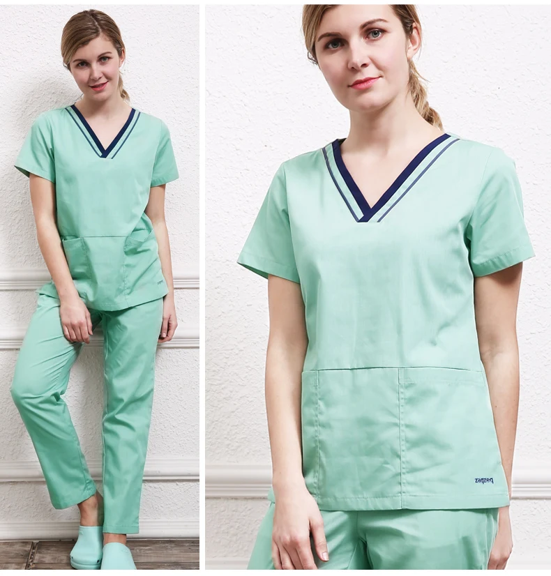 Новая мода медицинский скраб наборы Slim Fit униформа медсестры операционной платья стоматологическая клиника лаборатория спецодежды