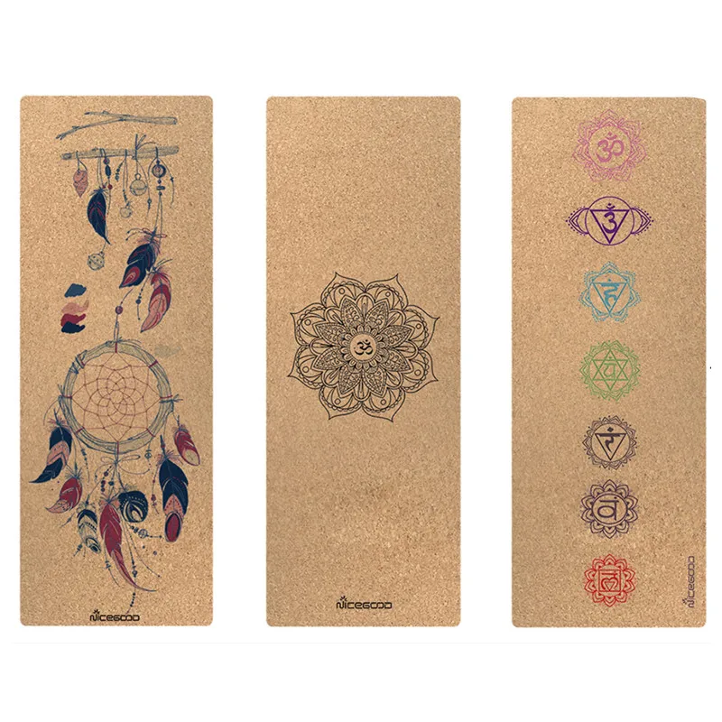

Cork Natural Rubber Yoga Mat Eco-Friendly Non Slip 183cm *61cm*3mm Pilates Mat Tapis Yoga Gym Fitness Exercise Mats Gym Mat