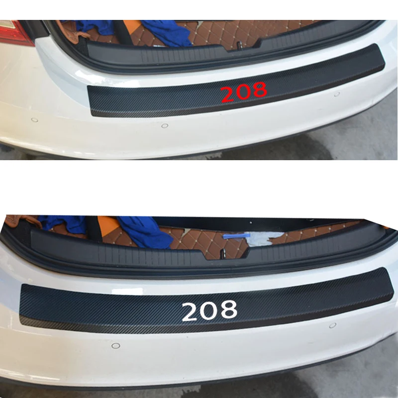 

For Peugeot 208 PU leather Carbon fiber Bumper Guard Protector Door Edge Strip Trim Bumper Car styling