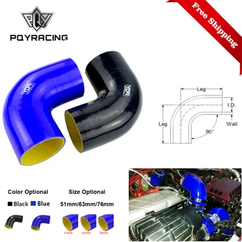 

Free Shipping Black / Blue 2.0" 51mm / 2.5'' 63mm / 3'' 76mm 90 Degree 45 Degree Elbow Silicone Hose Pipe Turbo Intake