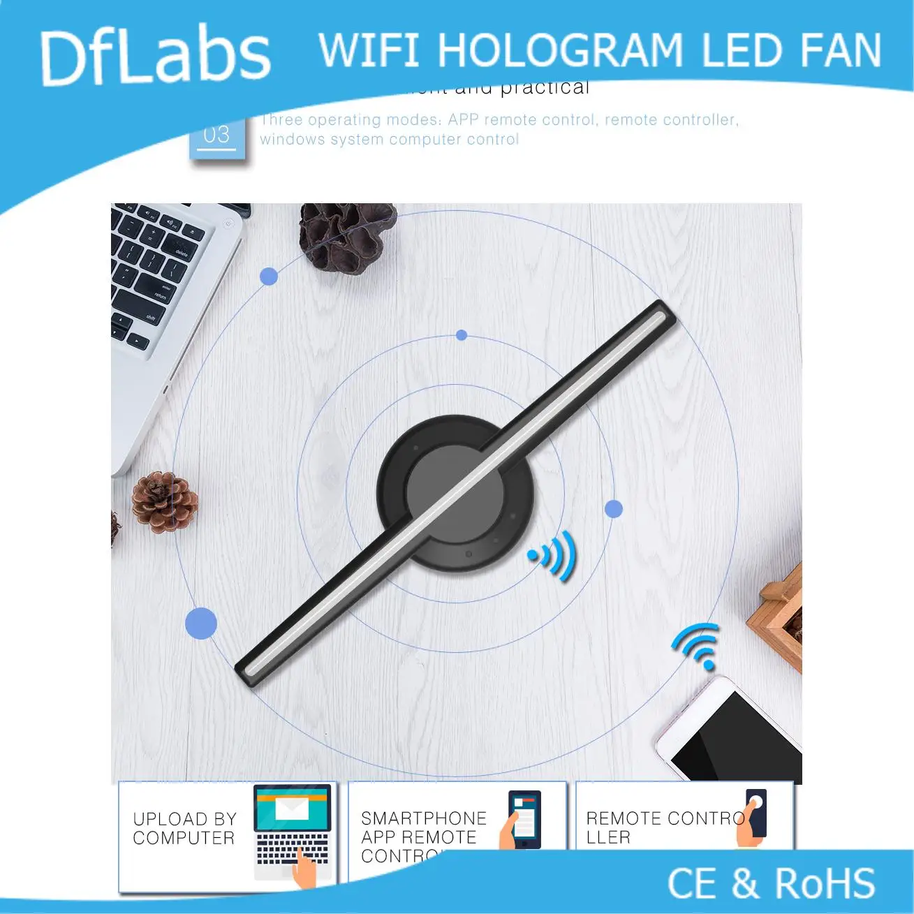 DfLabs WIFI 3D Голограмма Вентилятор рекламный дисплей|Проекционные экраны| |