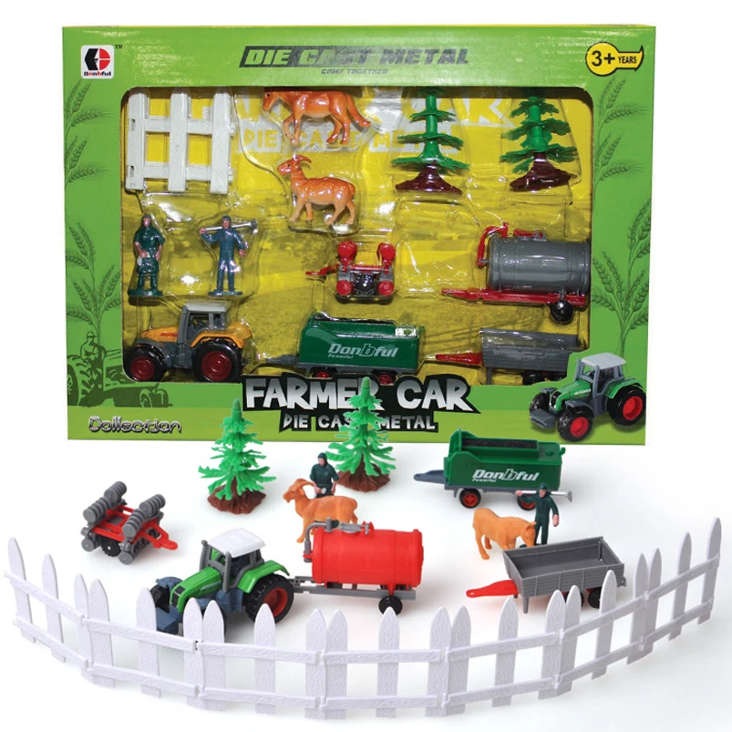 

Abbyfrank Farm Scene Model Mini Simulated Animal Truck Model Farmer Action Figures Play Set Plastics Learning Toys For Children