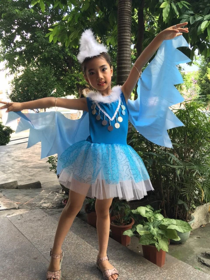 Children Lingyan flying dance costumes children's dance group Swallow flying  fly costumes Puff skirt women - AliExpress