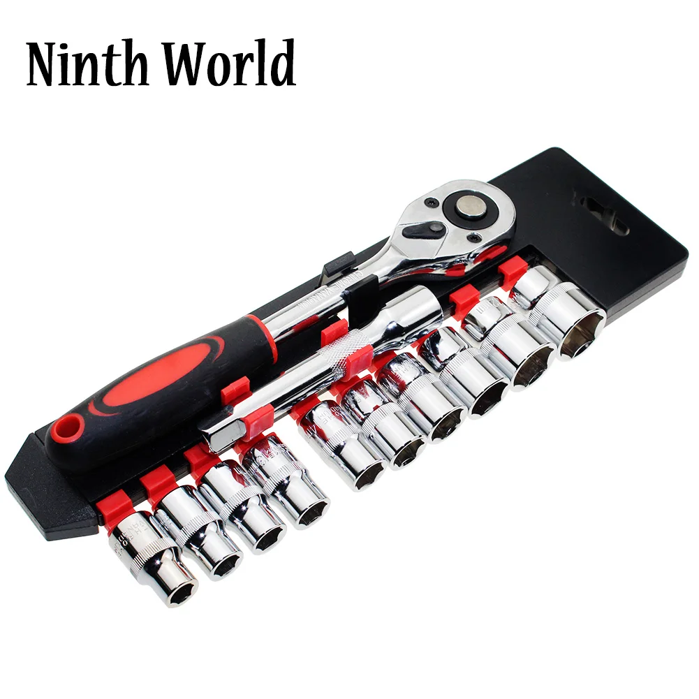 

12pcs 1/4 3/8 1/2 inch Socket Wrench Set CR-V Drive Ratchet Wrench Spanner For Bicycle Motorcycle Car Repairing Tool Set