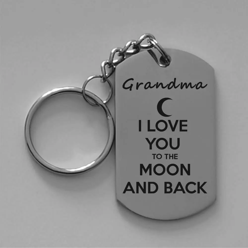 Брелок с надписью I Love You To The Moon And Back семейная Подвеска из нержавеющей стали для