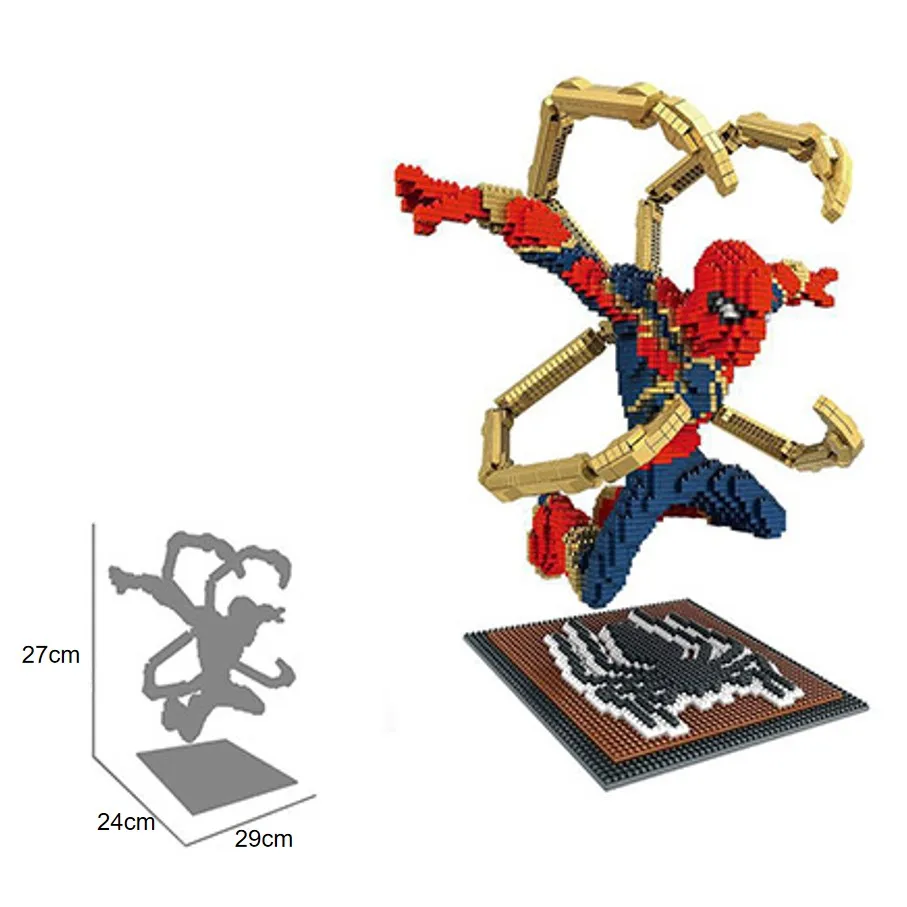 

DIY Assemble Legoed Marvel Spiderman Figure Compatible legoed Assemble Nano Dimond particles Educational Toys for kids