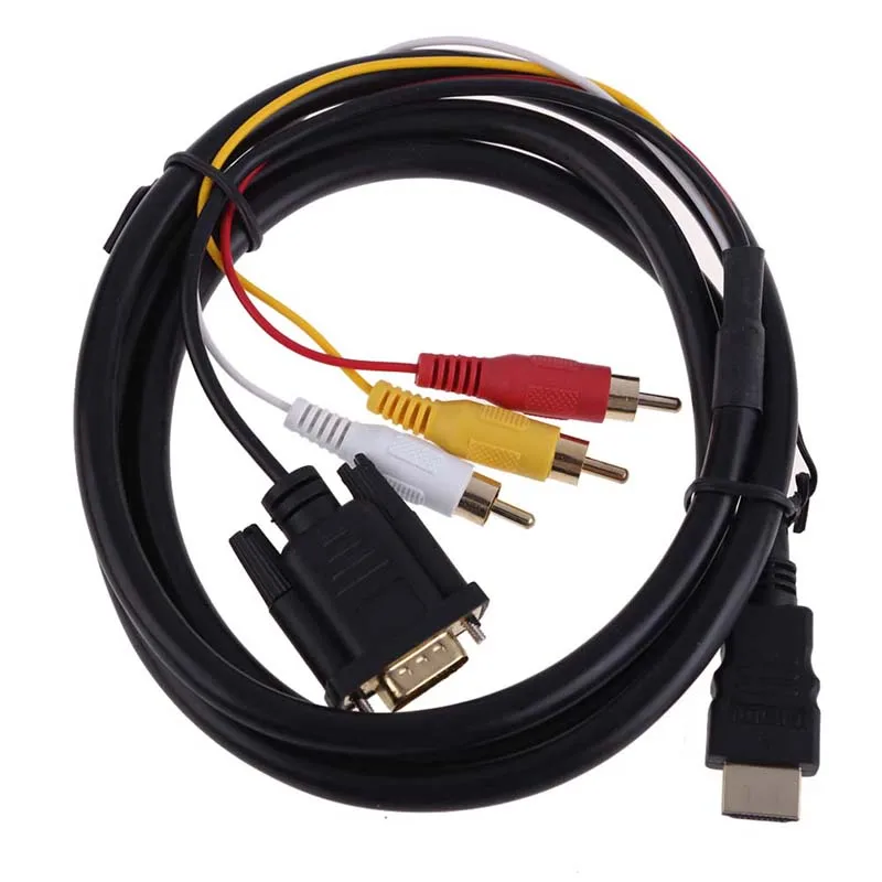 HDMI HDTV к VGA кабели 3 RCA конвертер Кабель-адаптер 1080 P 1,5 м передачи видео конвертер FC