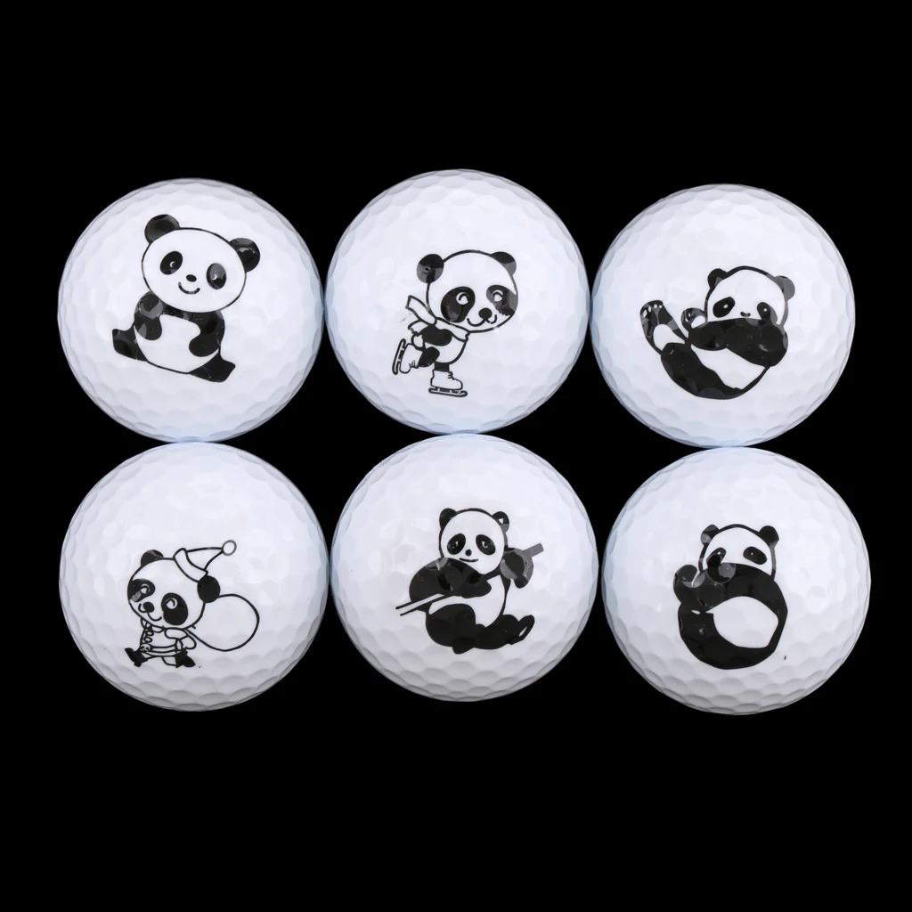 Golf Driving Range Practice Ball Cute Panda Printed Golf Ball Elastic Lightweight Flexible Golf Accessories Ball