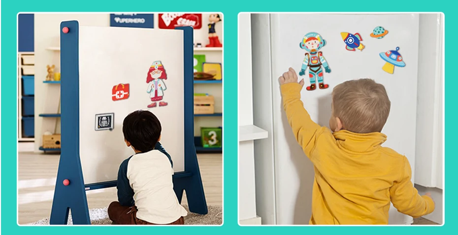 Magnetic 3D Puzzle Profession Role Jigsaw Toys Who Am I Game Puzzles Characters Learning Educational Toys for Kids Child Gift930_22