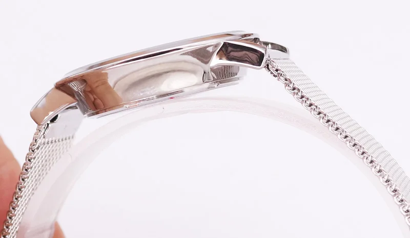 quartzo moda fina aço inoxidável pulseira relógio