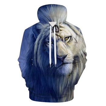 

White Lion Hoodies Men Women Hoody Men Women Hoodie 3D Sweatshirt Printed Pullover Anime Tracksuit Streatwear Hip Hop Drop Ship
