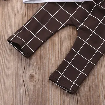 2pcs Toddler Kids Baby Boy Clothes Set OH Boy Hoodies Tops Casual Pants Plaid Clothing Boys Outfits 5