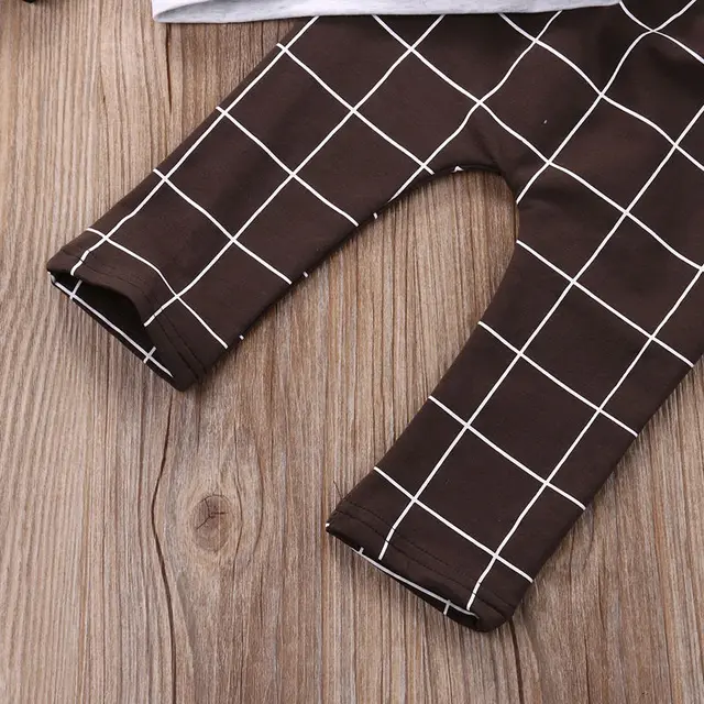 2pcs Toddler Kids Baby Boy Clothes Set OH Boy Hoodies Tops Casual Pants Plaid Clothing Boys Outfits 5