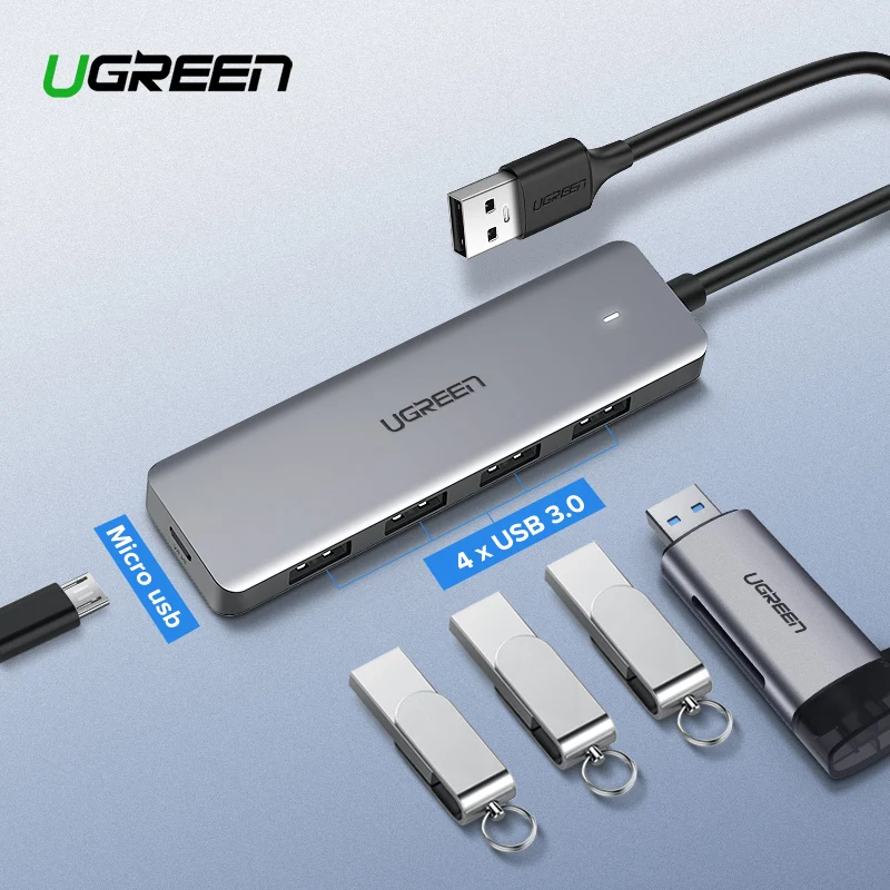 

Ugreen multi USB 3.0 Hub 4 Port usb splitter with LED indicator for PC Laptop computer notebook tablet super speed USB hub