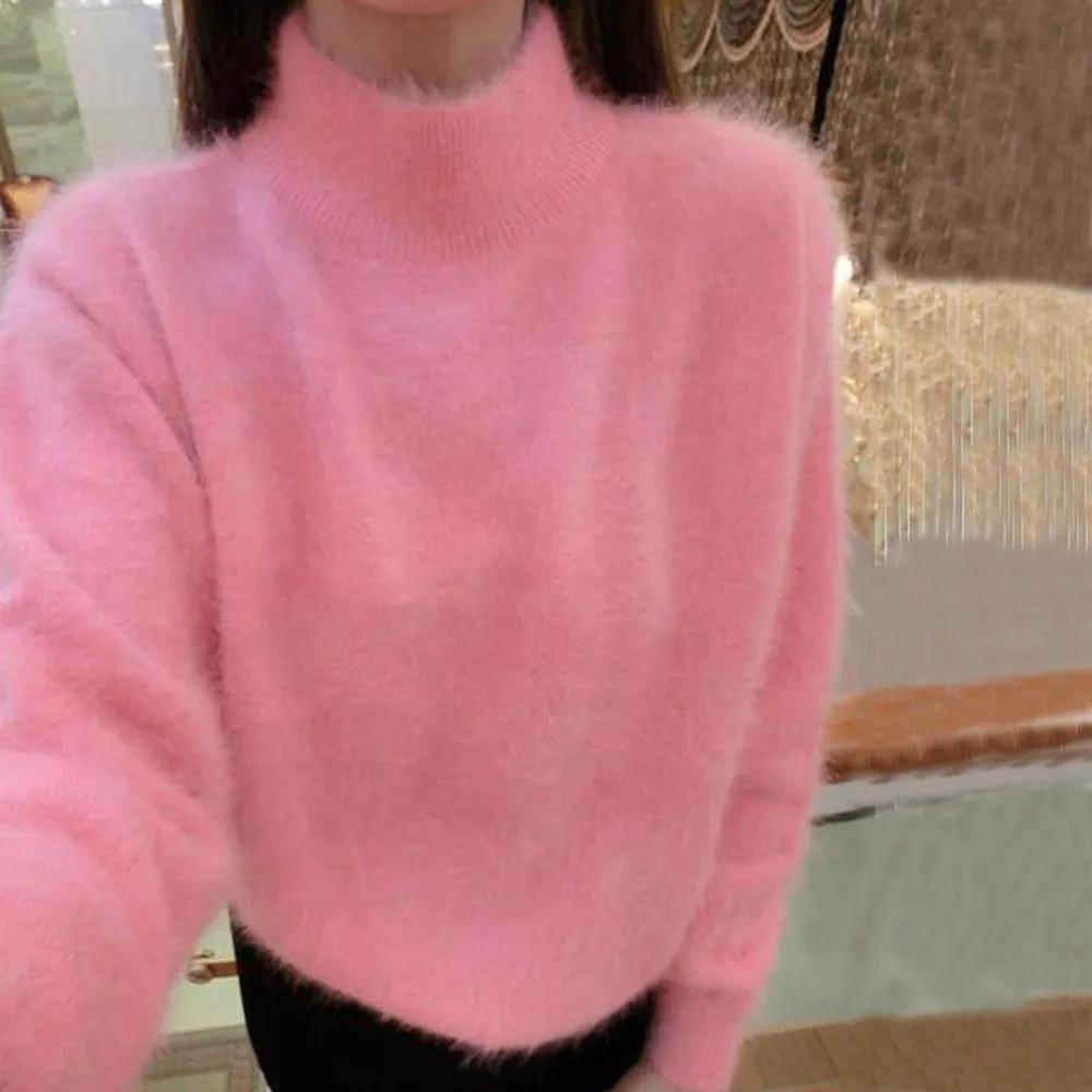 

2019 New Arrivals Basic Turtleneck Mink Cashmere Sweater Customize Mink Cashmere Pullovers Sweater Free Shipping JN537