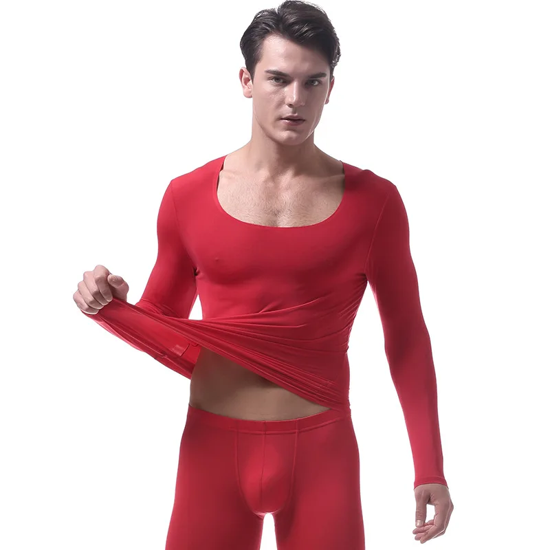 Men Underwear Super Thin Ice Silk Seamless Men Autumn Shirts U Pouch Bag Translucent Sexy Long Johns(not Include Pants) Men Underwear Super Thin Ice Silk Seamless Men Autumn Shirts U Pouch Bag Translucent Sexy Long Johns(not Include Pants)