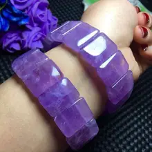 Браслет из натуральных кристаллов аметист, кварц фиолетовый 20*15 мм AAA(cx