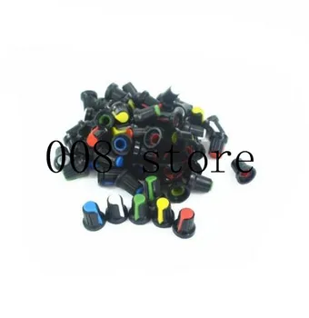

10Pcs 6mm Plastic Threaded Knurled Potentiometer Knobs Caps 15*17mm