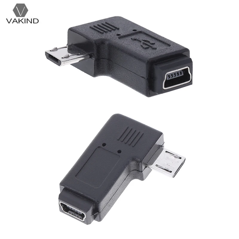 90 Degree Right Angle L Shaped Mini USB Female to Micro USB Male Date Transfer Adapter Charging Converter Connector Black 90 Degree Right Angle L Shaped Mini USB Female to Micro USB Male Date Transfer Adapter Charging Converter Connector Black