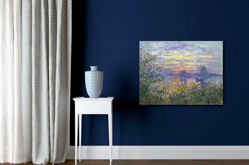 Hand-Painted-Oil-paintings-Claude-Monet-Canvas-art-Sunset-on-the-Siene-High-quality-home-decor