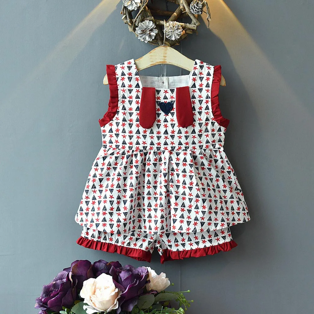 

Toddler Girl Clothes 2019 Summer Child Tops+Shorts Outfits Children Kids Baby Clothing Sets For Girls 2 3 4 5 6 7 Years