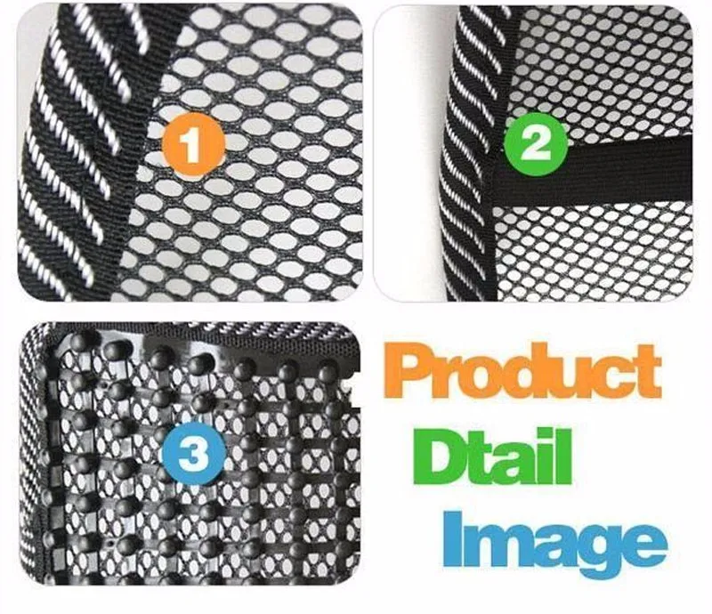 Car Seat Office Chair Back Cushion Back Lumbar Massage Black Mesh Ventilate Cushion Pad Pain Relief Seat Posture Corrector (11)