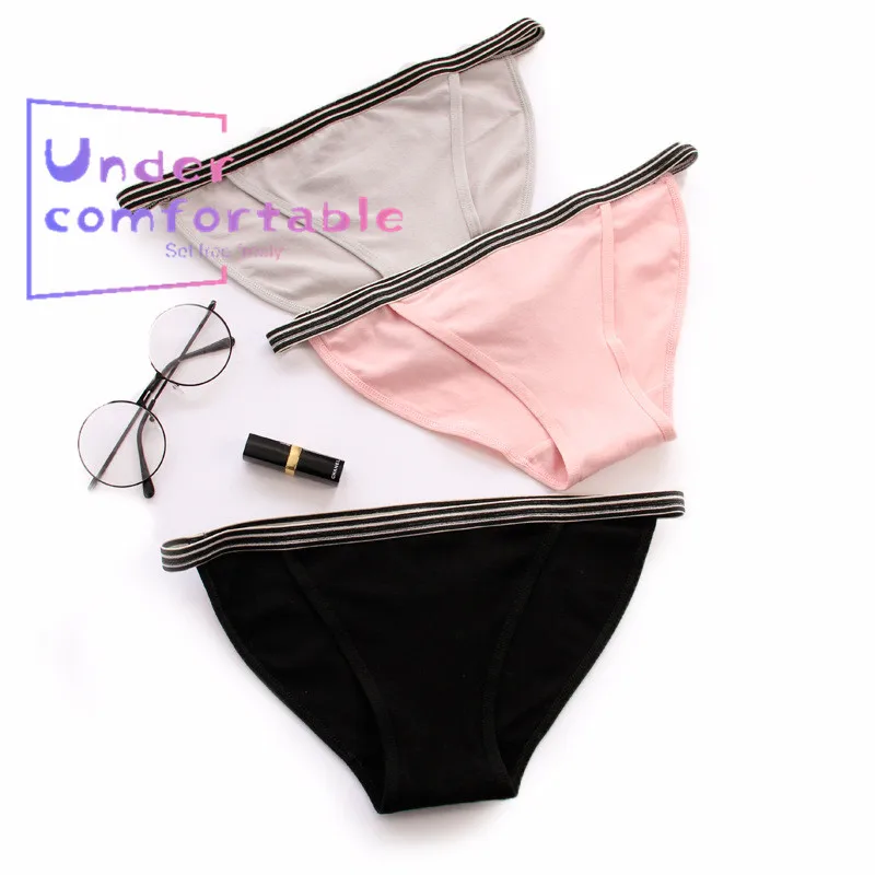 

B05 Solid Women Biniki Underwear Pure Cotton Lady Lovely Lingerie Comfortable Pants Mid-Rise Girl Briefs
