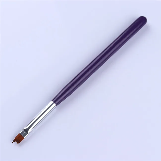 Акриловая французская Кисть для ногтей в форме полумесяца кристальная черная зеленая ручка Ультрафиолетовый гель, подводка для рисования карандаш для маникюра, инструменты 1 шт - Цвет: Purple