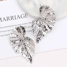 Мода большой лист цветок серьги для женщин Brincos массивные ювелирные изделия золото серебро сердце бабочка серьги с крыльями шпилька