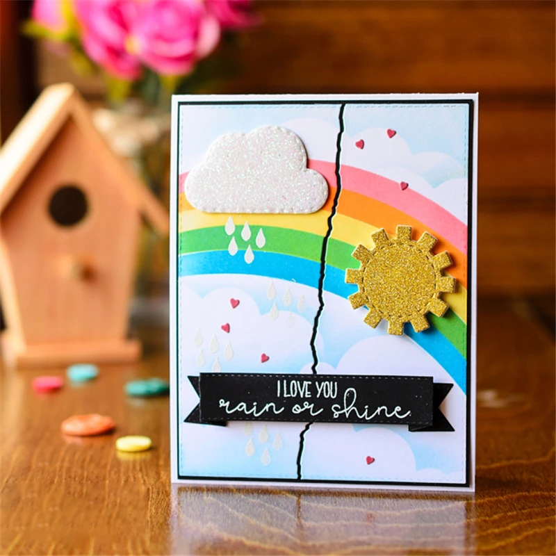 

YaMinSanNiO Sunshine Clouds Metal Cutting Dies New 2019 Clear Stamps and Dies Scrapbooking for Card Making Crafts Dies Cu't