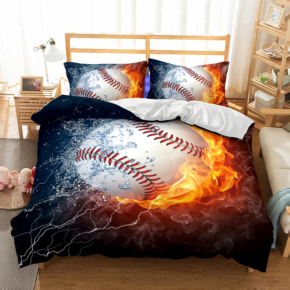 Drop Shipping 3d Baseball Bedding Set Print Duvet Cover Set