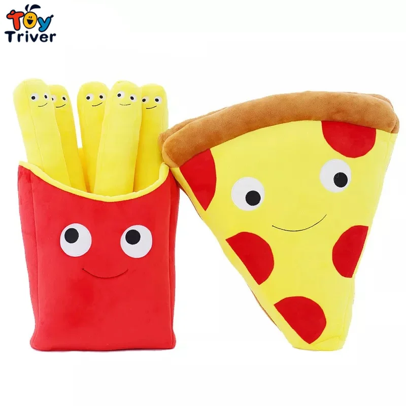

Kawaii Pizza French Fries Food Plush Toy Triver Stuffed Doll Cushion Pillow Home Shop Sofa Decor Kids Children Girlfriend Gift