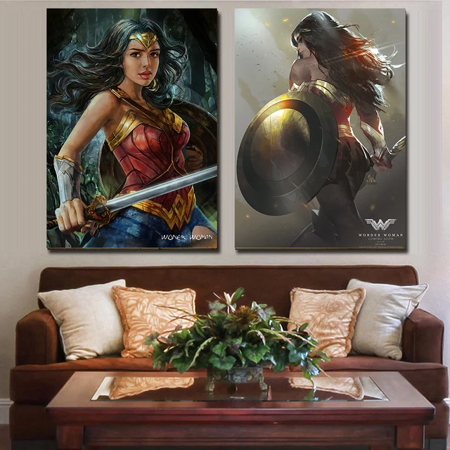 Wonder Woman sexy lady colorful canvas painting Wall Art Canvas