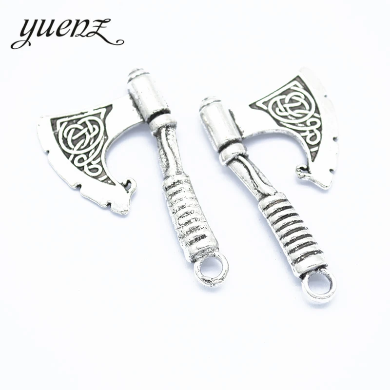 

YuenZ 3pcs Antique Silver ax Charm fit for Bracelets Necklace DIY Metal Jewelry Making 45*25mm M45