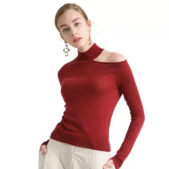 

New Sexy Women's Hollow Out Sweaters Slim Thin Pullover Turtle Neck 2018 Autumn Female Knitted Elegant Top Party Wear Jumper Hot