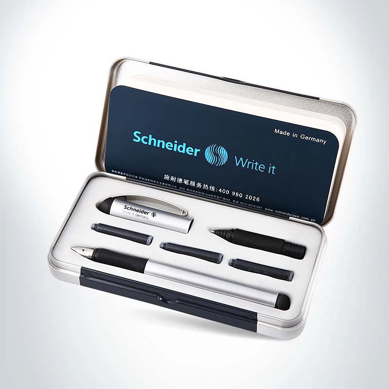 Немецкая перьевая ручка Schneider 0 5 мм двухсторонняя для подписи гелевая студентов