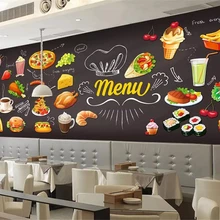 Beibehang пользовательские обои HD ручная роспись западный ресторан бургер пицца курица крылья фаст-фуд ресторан стены 3d обои